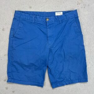 7Diamonds Mens Core Chino Shorts Blue Stretch Cotton Size 34 x 10 Inch Inseam